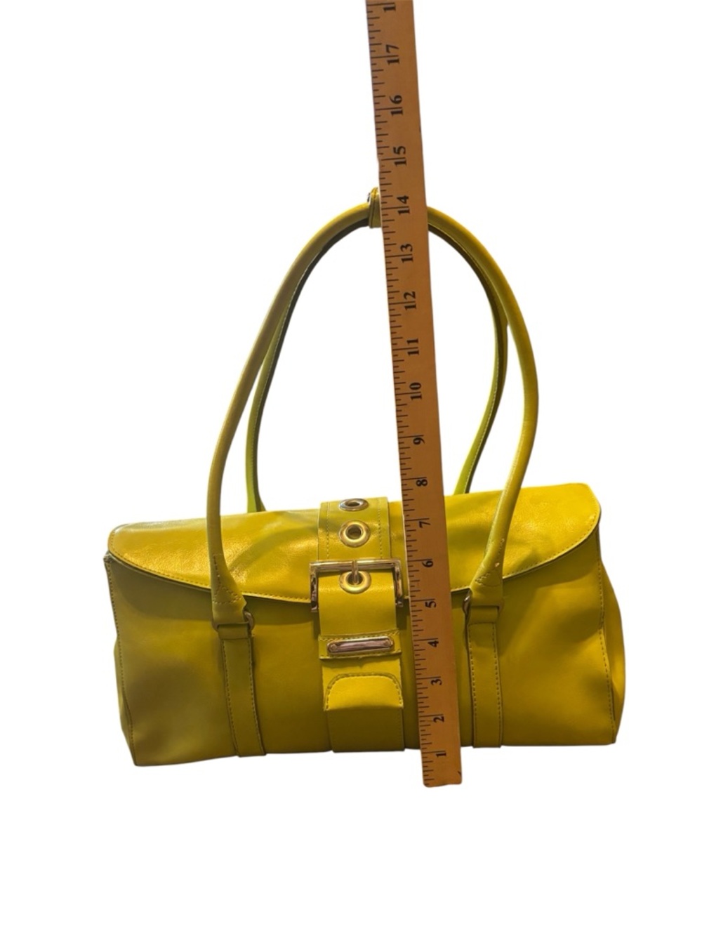 Chartreuse Rina Rich Faux Leather Shoulder Bag 💚 Y2K - Picture 8 of 14